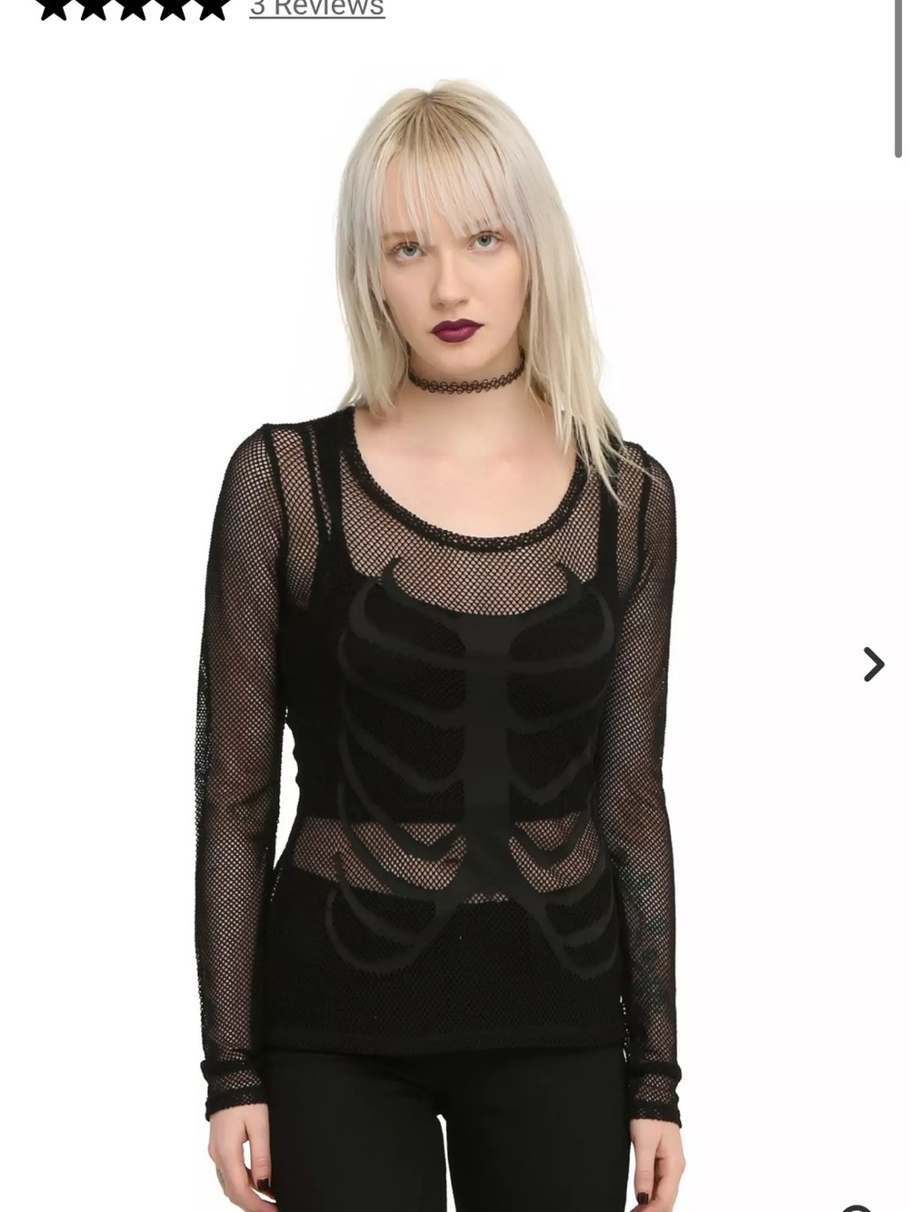 Royal bones rib cage fishnet top medium